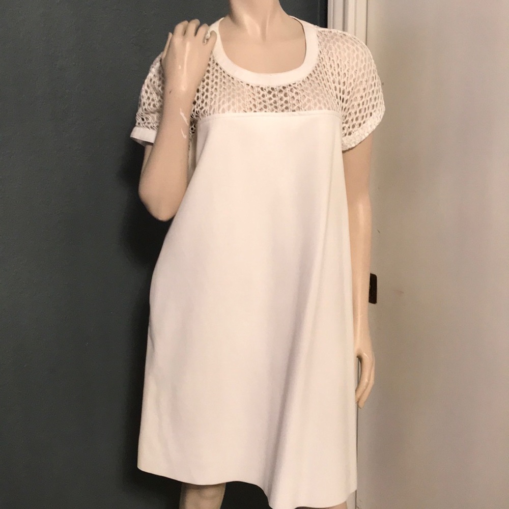 White faux leather dress